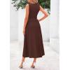 image:imagePRETTYGARDEN Spring Casual Dresses for Women 2026 Summer Business Work Midi Sleeveless A Line Pleated Cocktail DressBrown
