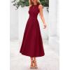 image:imagePRETTYGARDEN Spring Casual Dresses for Women 2026 Summer Business Work Midi Sleeveless A Line Pleated Cocktail DressBurgundy