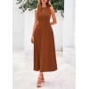 image:imagePRETTYGARDEN Spring Casual Dresses for Women 2026 Summer Business Work Midi Sleeveless A Line Pleated Cocktail DressCaramel