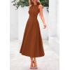 image:imagePRETTYGARDEN Spring Casual Dresses for Women 2026 Summer Business Work Midi Sleeveless A Line Pleated Cocktail DressCaramel