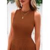 image:imagePRETTYGARDEN Spring Casual Dresses for Women 2026 Summer Business Work Midi Sleeveless A Line Pleated Cocktail DressCaramel