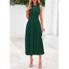 image:imagePRETTYGARDEN Spring Casual Dresses for Women 2026 Summer Business Work Midi Sleeveless A Line Pleated Cocktail DressDark Green