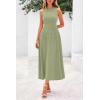 image:imagePRETTYGARDEN Spring Casual Dresses for Women 2026 Summer Business Work Midi Sleeveless A Line Pleated Cocktail DressMist Green