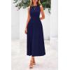 image:imagePRETTYGARDEN Spring Casual Dresses for Women 2026 Summer Business Work Midi Sleeveless A Line Pleated Cocktail DressNavy