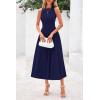 image:imagePRETTYGARDEN Spring Casual Dresses for Women 2026 Summer Business Work Midi Sleeveless A Line Pleated Cocktail DressNavy