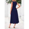 image:imagePRETTYGARDEN Spring Casual Dresses for Women 2026 Summer Business Work Midi Sleeveless A Line Pleated Cocktail DressNavy