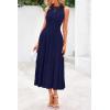 image:imagePRETTYGARDEN Spring Casual Dresses for Women 2026 Summer Business Work Midi Sleeveless A Line Pleated Cocktail DressNavy