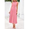image:imagePRETTYGARDEN Spring Casual Dresses for Women 2026 Summer Business Work Midi Sleeveless A Line Pleated Cocktail DressPink