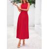 image:imagePRETTYGARDEN Spring Casual Dresses for Women 2026 Summer Business Work Midi Sleeveless A Line Pleated Cocktail DressRed