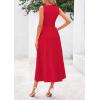 image:imagePRETTYGARDEN Spring Casual Dresses for Women 2026 Summer Business Work Midi Sleeveless A Line Pleated Cocktail DressRed