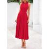 image:imagePRETTYGARDEN Spring Casual Dresses for Women 2026 Summer Business Work Midi Sleeveless A Line Pleated Cocktail DressRed