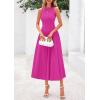 image:imagePRETTYGARDEN Spring Casual Dresses for Women 2026 Summer Business Work Midi Sleeveless A Line Pleated Cocktail DressRose