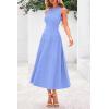 image:imagePRETTYGARDEN Spring Casual Dresses for Women 2026 Summer Business Work Midi Sleeveless A Line Pleated Cocktail DressSky Blue