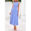 image:imagePRETTYGARDEN Spring Casual Dresses for Women 2026 Summer Business Work Midi Sleeveless A Line Pleated Cocktail DressSky Blue