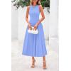 image:imagePRETTYGARDEN Spring Casual Dresses for Women 2026 Summer Business Work Midi Sleeveless A Line Pleated Cocktail DressSky Blue