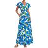 image:imagePRETTYGARDEN Spring Dresses for Women 2026 Summer Boho Floral Ruffle Short Sleeve Flowy Beach Wedding Guest Maxi Long DressFloral Blue