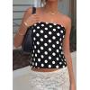 image:imagePRETTYGARDEN Strapless Tube Tops for Women 2026 Summer Sleeveless Backless Polka Dot Going Out Top Bandeau Cute Y2k ShirtDot Black White