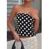 image:imagePRETTYGARDEN Strapless Tube Tops for Women 2026 Summer Sleeveless Backless Polka Dot Going Out Top Bandeau Cute Y2k ShirtDot Black White
