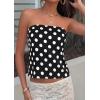 image:imagePRETTYGARDEN Strapless Tube Tops for Women 2026 Summer Sleeveless Backless Polka Dot Going Out Top Bandeau Cute Y2k ShirtDot Black White