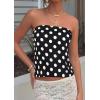 image:imagePRETTYGARDEN Strapless Tube Tops for Women 2026 Summer Sleeveless Backless Polka Dot Going Out Top Bandeau Cute Y2k ShirtDot Black White