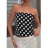 image:imagePRETTYGARDEN Strapless Tube Tops for Women 2026 Summer Sleeveless Backless Polka Dot Going Out Top Bandeau Cute Y2k ShirtDot Black White