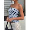 image:imagePRETTYGARDEN Strapless Tube Tops for Women 2026 Summer Sleeveless Backless Polka Dot Going Out Top Bandeau Cute Y2k ShirtDot Blue Black