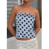 image:imagePRETTYGARDEN Strapless Tube Tops for Women 2026 Summer Sleeveless Backless Polka Dot Going Out Top Bandeau Cute Y2k ShirtDot Blue Black