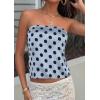 image:imagePRETTYGARDEN Strapless Tube Tops for Women 2026 Summer Sleeveless Backless Polka Dot Going Out Top Bandeau Cute Y2k ShirtDot Blue Black