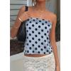 image:imagePRETTYGARDEN Strapless Tube Tops for Women 2026 Summer Sleeveless Backless Polka Dot Going Out Top Bandeau Cute Y2k ShirtDot Blue Black