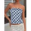 image:imagePRETTYGARDEN Strapless Tube Tops for Women 2026 Summer Sleeveless Backless Polka Dot Going Out Top Bandeau Cute Y2k ShirtDot Blue Black