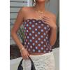 image:imagePRETTYGARDEN Strapless Tube Tops for Women 2026 Summer Sleeveless Backless Polka Dot Going Out Top Bandeau Cute Y2k ShirtDot Brown Blue