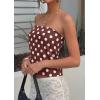 image:imagePRETTYGARDEN Strapless Tube Tops for Women 2026 Summer Sleeveless Backless Polka Dot Going Out Top Bandeau Cute Y2k ShirtDot Brown White
