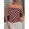 image:imagePRETTYGARDEN Strapless Tube Tops for Women 2026 Summer Sleeveless Backless Polka Dot Going Out Top Bandeau Cute Y2k ShirtDot Brown White