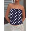 image:imagePRETTYGARDEN Strapless Tube Tops for Women 2026 Summer Sleeveless Backless Polka Dot Going Out Top Bandeau Cute Y2k ShirtDot Dark Blue White