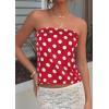 image:imagePRETTYGARDEN Strapless Tube Tops for Women 2026 Summer Sleeveless Backless Polka Dot Going Out Top Bandeau Cute Y2k ShirtDot Red White