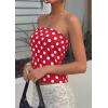 image:imagePRETTYGARDEN Strapless Tube Tops for Women 2026 Summer Sleeveless Backless Polka Dot Going Out Top Bandeau Cute Y2k ShirtDot Red White