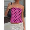 image:imagePRETTYGARDEN Strapless Tube Tops for Women 2026 Summer Sleeveless Backless Polka Dot Going Out Top Bandeau Cute Y2k ShirtDot Rose Red Black