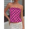image:imagePRETTYGARDEN Strapless Tube Tops for Women 2026 Summer Sleeveless Backless Polka Dot Going Out Top Bandeau Cute Y2k ShirtDot Rose Red Black