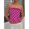 image:imagePRETTYGARDEN Strapless Tube Tops for Women 2026 Summer Sleeveless Backless Polka Dot Going Out Top Bandeau Cute Y2k ShirtDot Rose Red Black