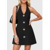 image:imagePRETTYGARDEN Summer Cocktail Dresses for Women Short 2026 Spring Halter V Neck Beach Party Backless A Line Mini DressBlack