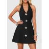image:imagePRETTYGARDEN Summer Cocktail Dresses for Women Short 2026 Spring Halter V Neck Beach Party Backless A Line Mini DressBlack