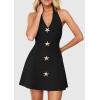 image:imagePRETTYGARDEN Summer Cocktail Dresses for Women Short 2026 Spring Halter V Neck Beach Party Backless A Line Mini DressBlack
