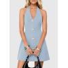 image:imagePRETTYGARDEN Summer Cocktail Dresses for Women Short 2026 Spring Halter V Neck Beach Party Backless A Line Mini DressLight Blue