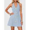 image:imagePRETTYGARDEN Summer Cocktail Dresses for Women Short 2026 Spring Halter V Neck Beach Party Backless A Line Mini DressLight Blue