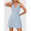 image:imagePRETTYGARDEN Summer Cocktail Dresses for Women Short 2026 Spring Halter V Neck Beach Party Backless A Line Mini DressLight Blue