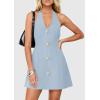 image:imagePRETTYGARDEN Summer Cocktail Dresses for Women Short 2026 Spring Halter V Neck Beach Party Backless A Line Mini DressLight Blue
