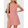 image:imagePRETTYGARDEN Summer Cocktail Dresses for Women Short 2026 Spring Halter V Neck Beach Party Backless A Line Mini DressPink