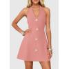 image:imagePRETTYGARDEN Summer Cocktail Dresses for Women Short 2026 Spring Halter V Neck Beach Party Backless A Line Mini DressPink