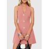 image:imagePRETTYGARDEN Summer Cocktail Dresses for Women Short 2026 Spring Halter V Neck Beach Party Backless A Line Mini DressPink