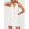image:imagePRETTYGARDEN Summer Cocktail Dresses for Women Short 2026 Spring Halter V Neck Beach Party Backless A Line Mini DressWhite